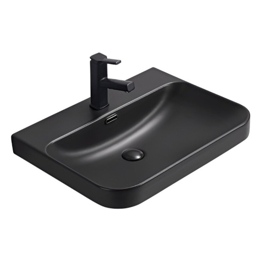 Раковина Gid Integrado Bm9560s 72210, 61 см, фаянс, черная матовая
