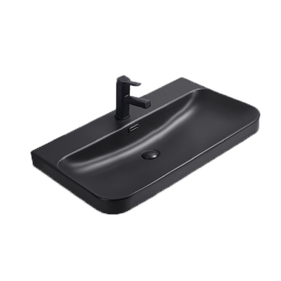Раковина Gid Integrado Bm9580s 72211, 81 см, фаянс, черная матовая