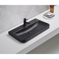 Раковина Gid Integrado Bm9580s 72211, 81 см, фаянс, черная матовая