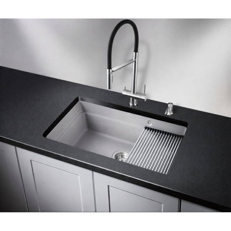 Кухонная мойка Granula Kitchen Space 75 см, 7303U, алюминиум