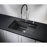 Кухонная мойка Granula Kitchen Space 75 см, черный, 7303U