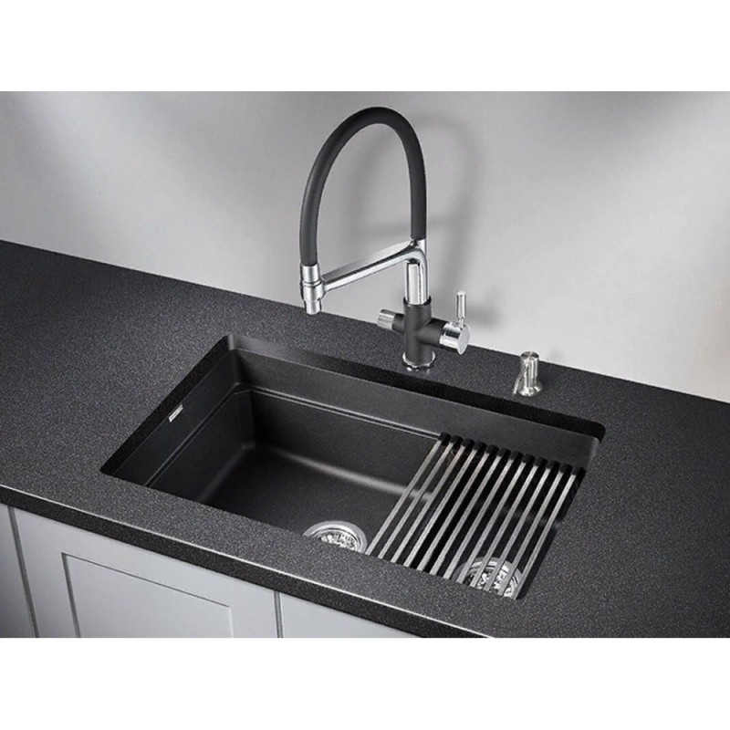 Кухонная мойка Granula Kitchen Space 75 см, черный, 7304U