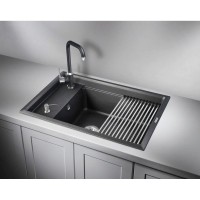 Кухонная мойка Granula Kitchen Space 75 см, черный, 7305