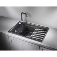 Кухонная мойка Granula Kitchen Space 75 см, шварц, 7305