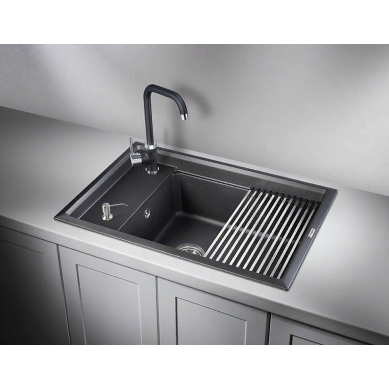 Кухонная мойка Granula Kitchen Space 75 см, шварц, 7305