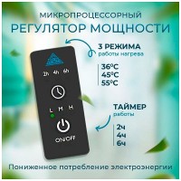 Полотенцесушитель электрический Laris Флавиа ЧК П9 73207659, ширина 20 см, высота 80 см, диммер справа, черный матовый муар
