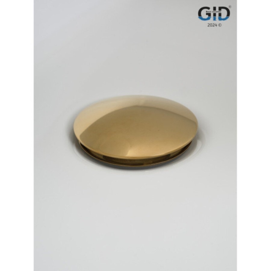 Донный клапан для раковины Gid Minucia G100 73301K, без перелива, Clik-Clak, золото