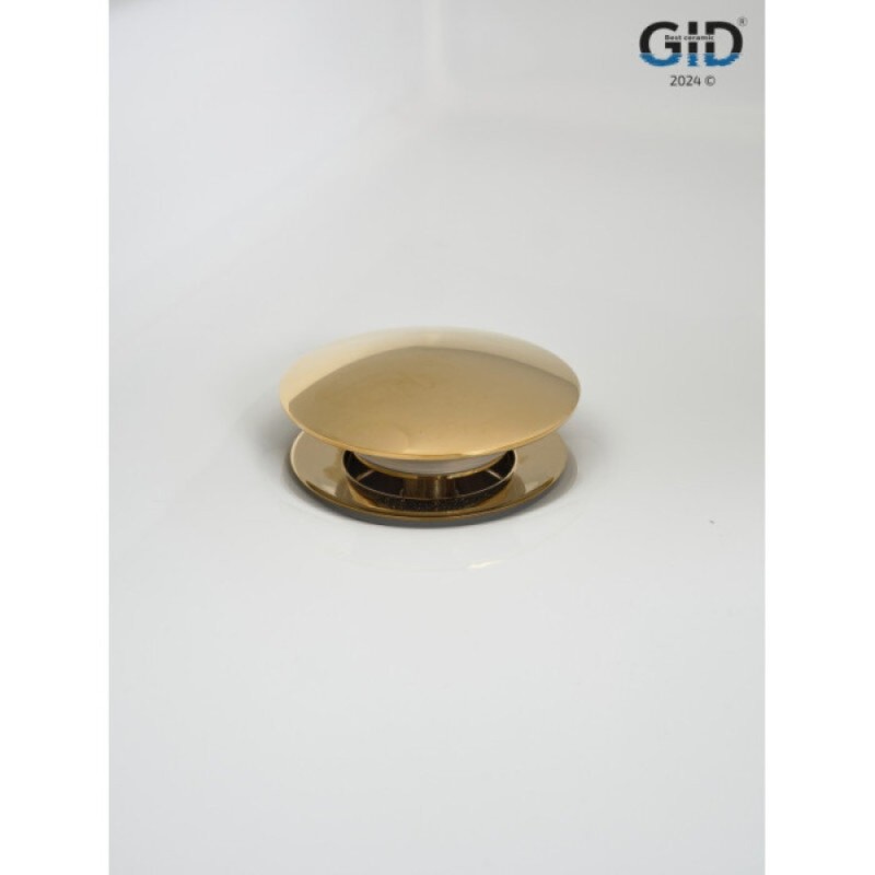 Донный клапан для раковины Gid Minucia G100 73301K, без перелива, Clik-Clak, золото