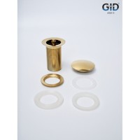 Донный клапан для раковины Gid Minucia G100 73301K, без перелива, Clik-Clak, золото