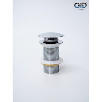 Донный клапан для раковины Gid Minucia Ch100 73302K, без перелива, Clik-Clak, хром