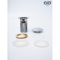 Донный клапан для раковины Gid Minucia Ch100-1 73303K, с переливом, Clik-Clak, хром