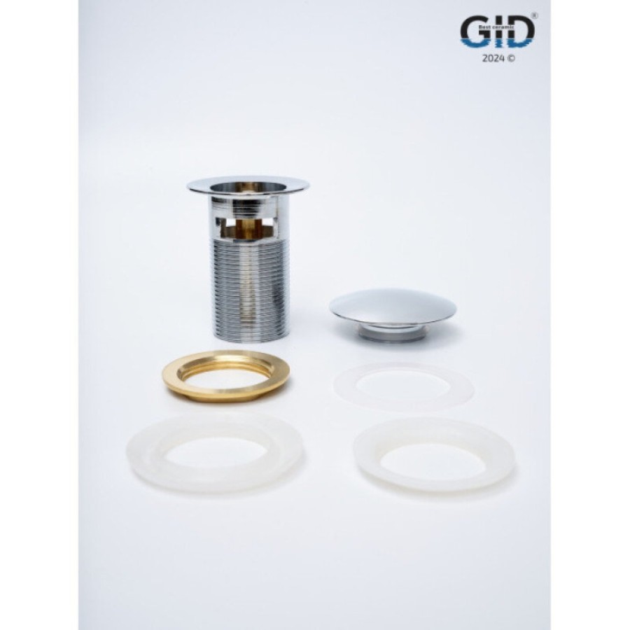 Донный клапан для раковины Gid Minucia Ch100-1 73303K, с переливом, Clik-Clak, хром