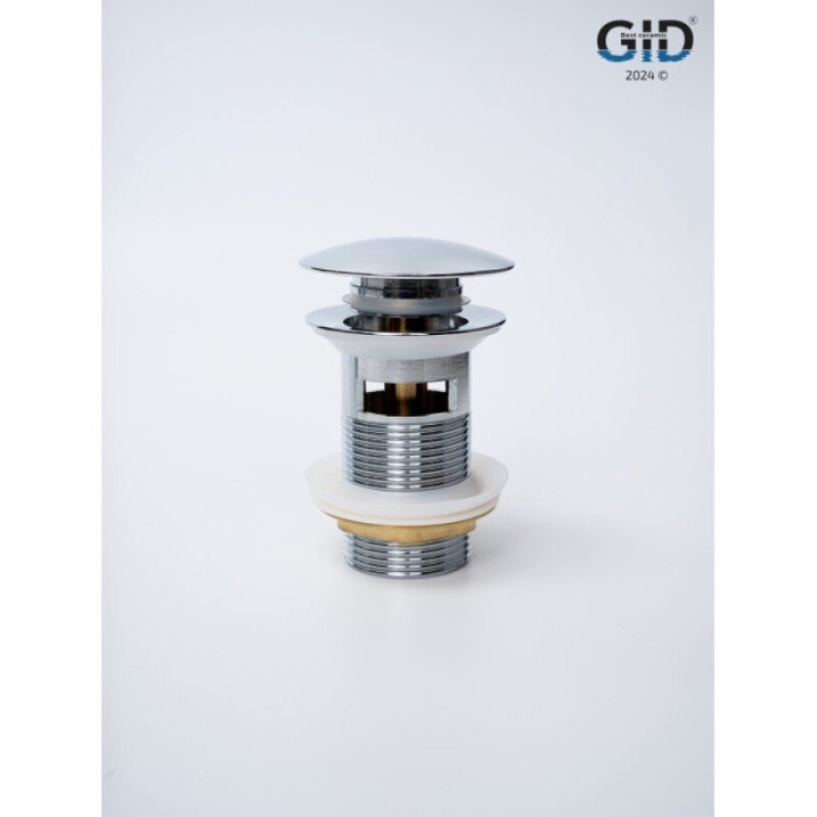 Донный клапан для раковины Gid Minucia Ch100-1 73303K, с переливом, Clik-Clak, хром