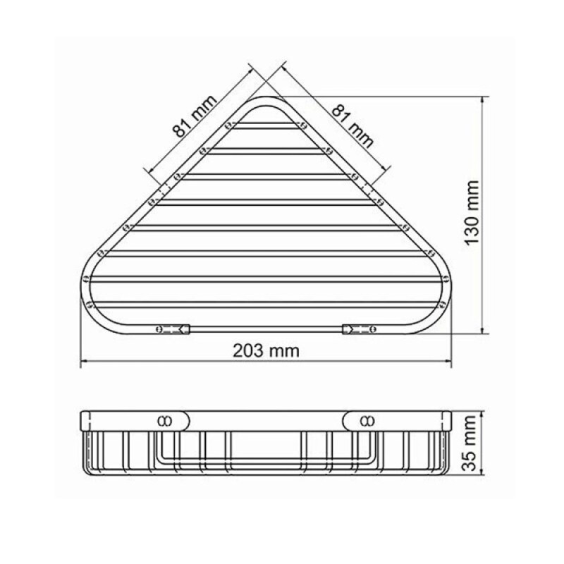 Полка металлическая угловая WasserKRAFT Серия К 733BG, золото матовое