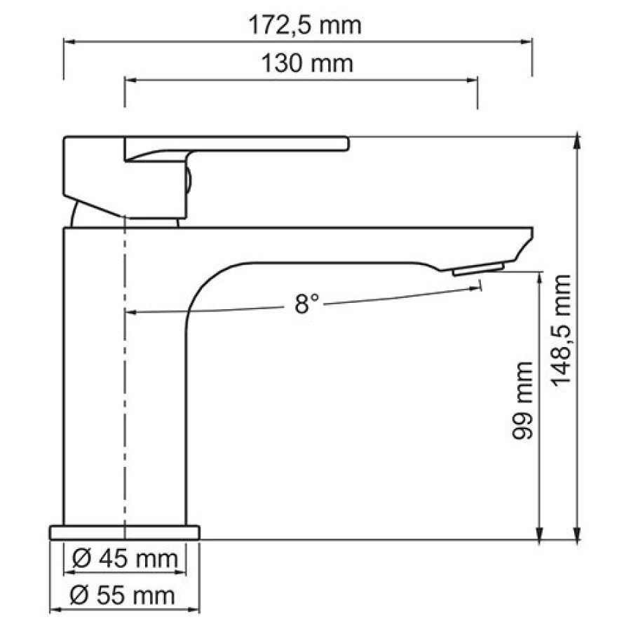Смеситель WasserKRAFT Elbe 7403 для раковины, черный