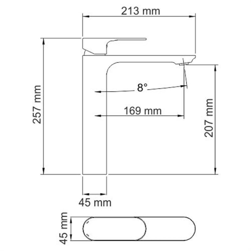 Смеситель WasserKRAFT 7403H для раковины, черный