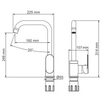 Смеситель WasserKRAFT 7407 для кухни, черный