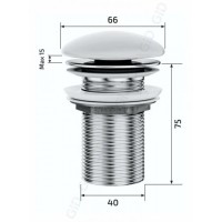 Донный клапан для раковины Gid Minucia Gmh100 74401K, без перелива, Clik-Clak, серый матовый