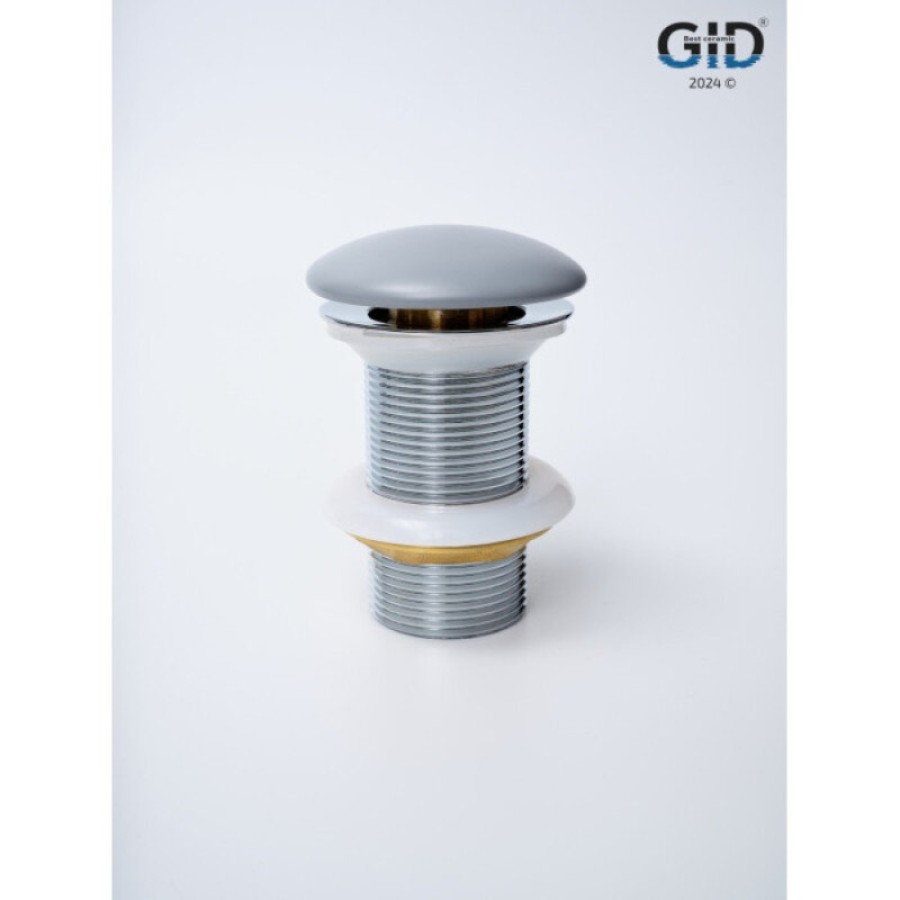 Донный клапан для раковины Gid Minucia Gmh100 74401K, без перелива, Clik-Clak, серый матовый