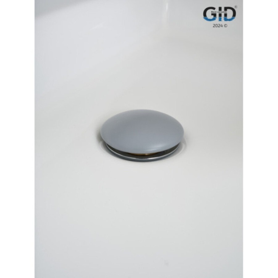 Донный клапан для раковины Gid Minucia Gmh100 74401K, без перелива, Clik-Clak, серый матовый