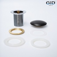 Донный клапан для раковины Gid Minucia Blm100 74402K, без перелива, Clik-Clak, черный матовый