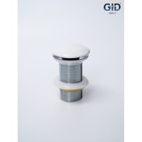Донный клапан для раковины Gid Minucia Whm100 74403K, без перелива, Clik-Clak, белый матовый