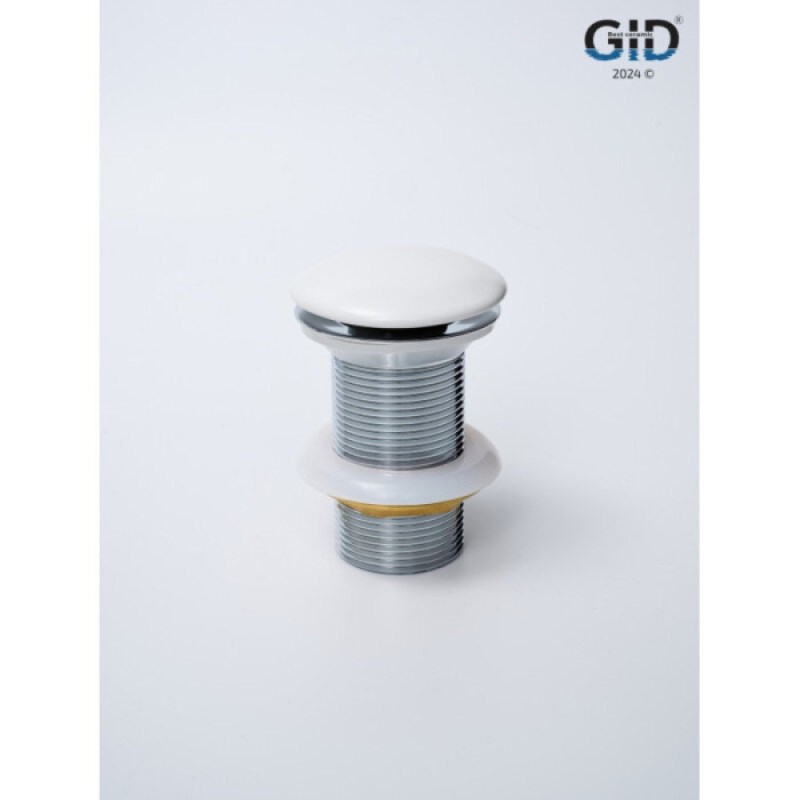 Донный клапан для раковины Gid Minucia Whm100 74403K, без перелива, Clik-Clak, белый матовый