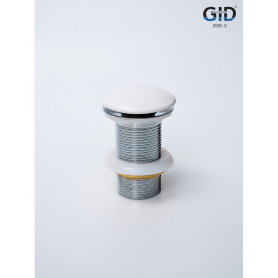 Донный клапан для раковины Gid Minucia Whm100 74403K, без перелива, Clik-Clak, белый матовый