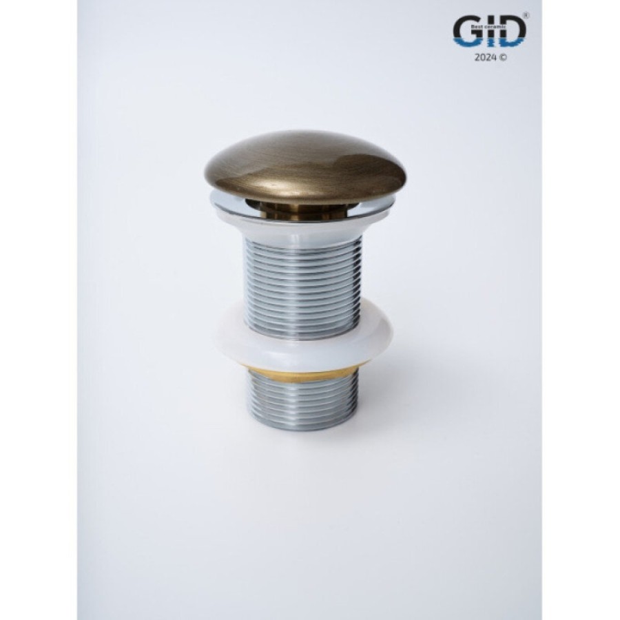 Донный клапан для раковины Gid Minucia Bzk100 74404K, без перелива, Clik-Clak, бронза