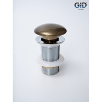 Донный клапан для раковины Gid Minucia Bzk100 74404K, без перелива, Clik-Clak, бронза