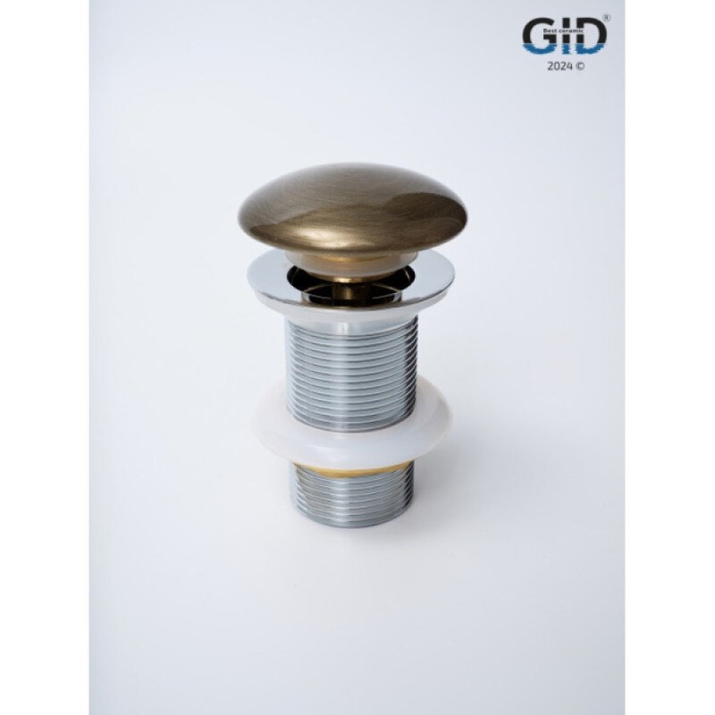 Донный клапан для раковины Gid Minucia Bzk100 74404K, без перелива, Clik-Clak, бронза