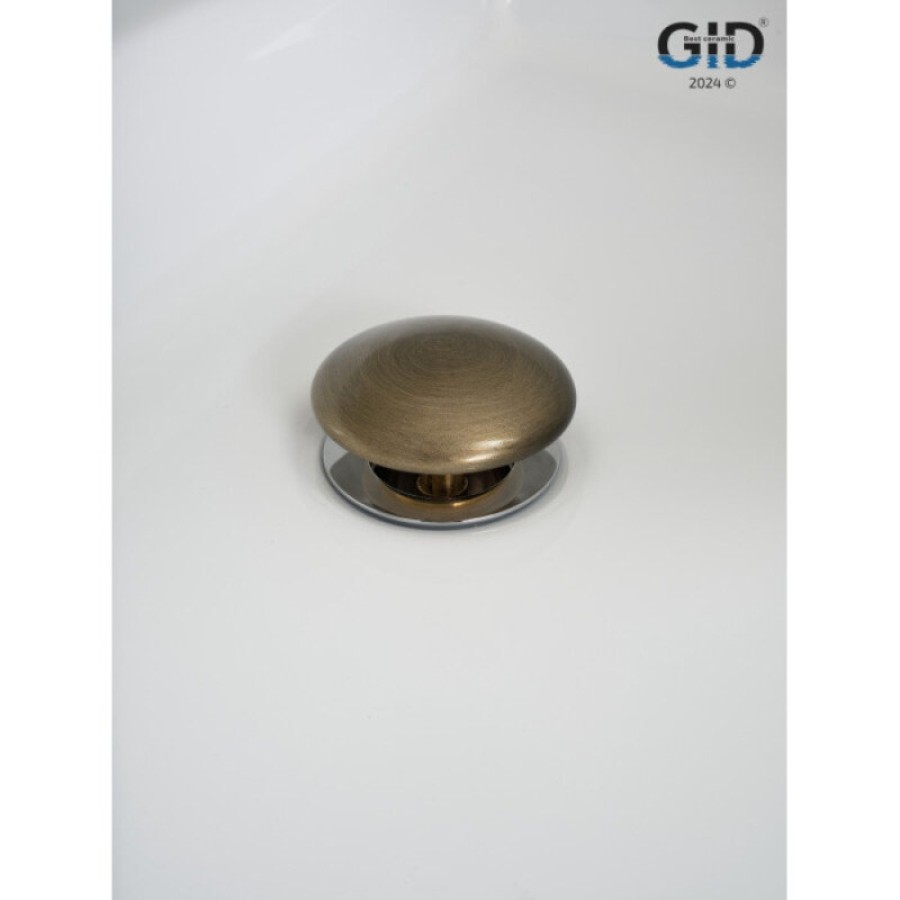 Донный клапан для раковины Gid Minucia Bzk100 74404K, без перелива, Clik-Clak, бронза