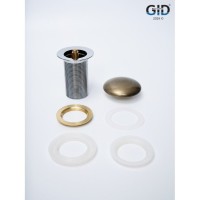 Донный клапан для раковины Gid Minucia Bzk100 74404K, без перелива, Clik-Clak, бронза