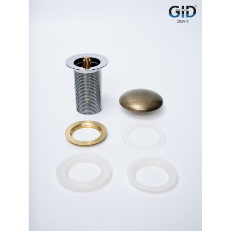 Донный клапан для раковины Gid Minucia Bzk100 74404K, без перелива, Clik-Clak, бронза