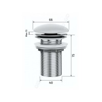 Донный клапан для раковины Gid Minucia Ch100 74405K, без перелива, Clik-Clak, светло-коричневый