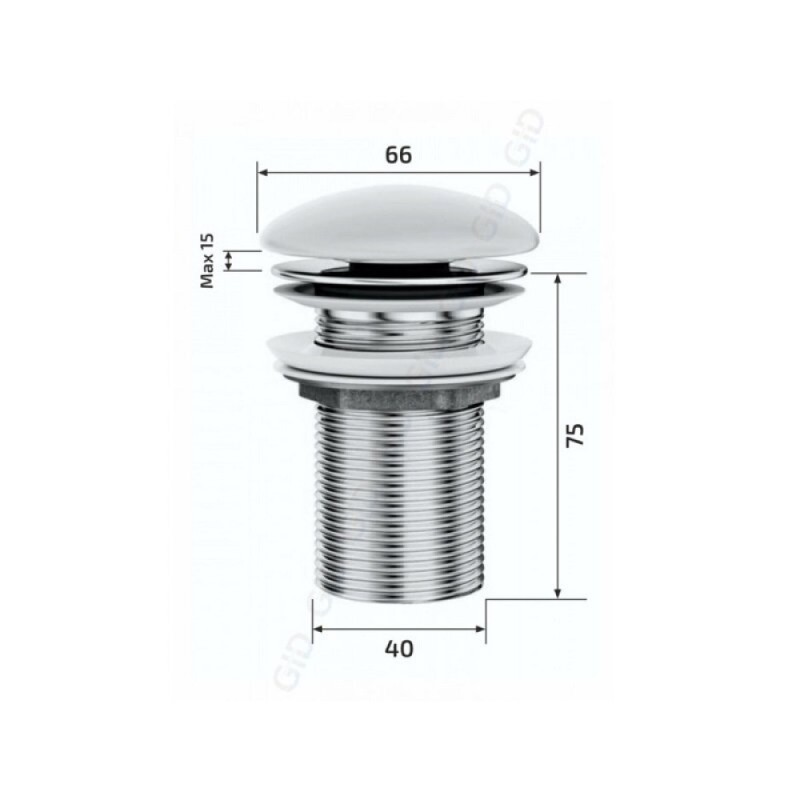 Донный клапан для раковины Gid Minucia Ch100 74405K, без перелива, Clik-Clak, светло-коричневый