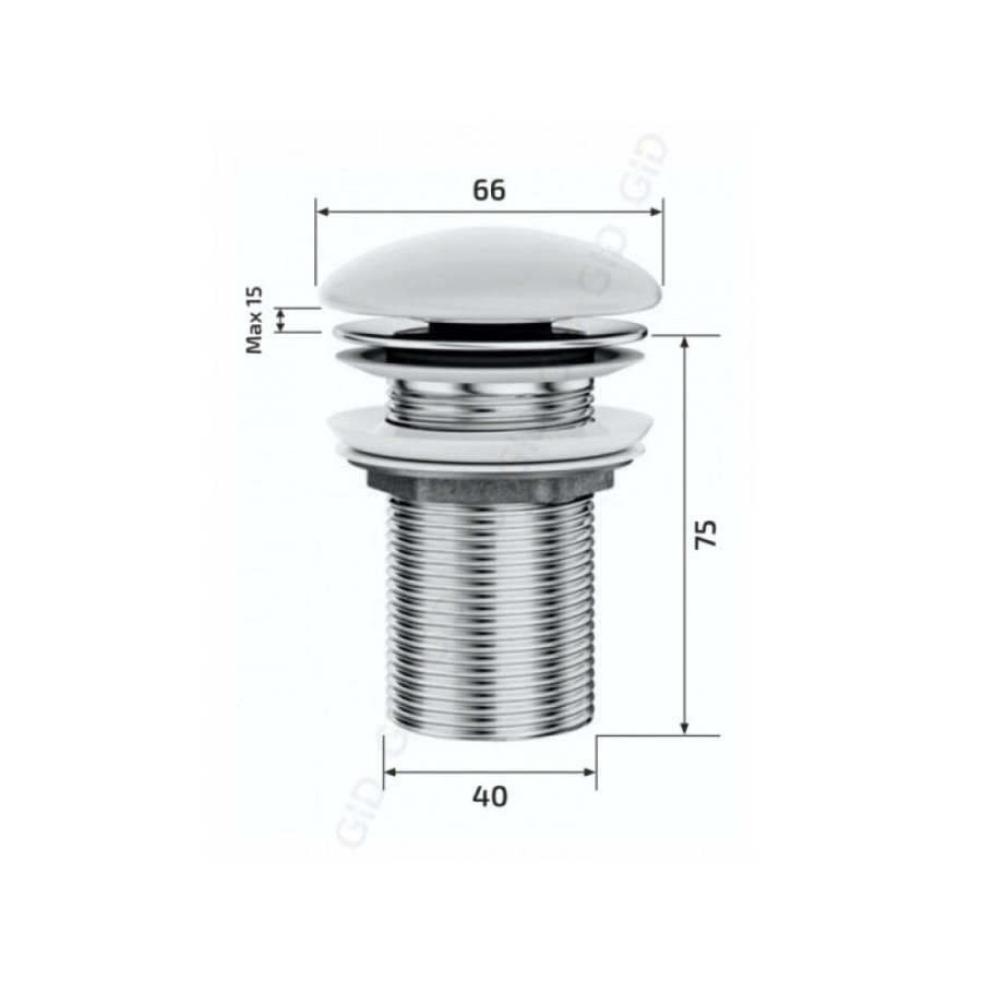 Донный клапан для раковины Gid Minucia Ch100 74405K, без перелива, Clik-Clak, светло-коричневый