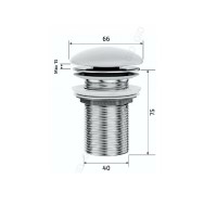 Донный клапан для раковины Gid Minucia Br100 74406K, без перелива, Clik-Clak, коричневый матовый