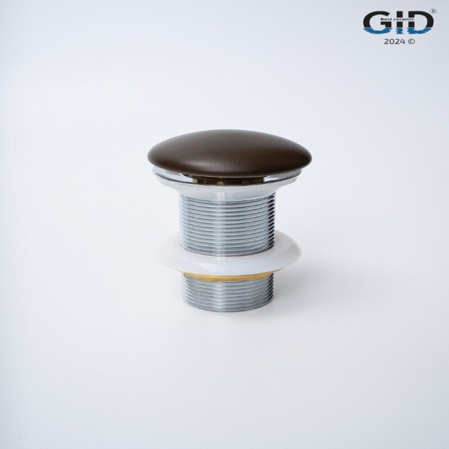 Донный клапан для раковины Gid Minucia Br100 74406K, без перелива, Clik-Clak, коричневый матовый