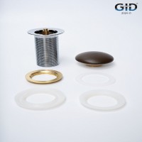 Донный клапан для раковины Gid Minucia Br100 74406K, без перелива, Clik-Clak, коричневый матовый