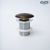 Донный клапан для раковины Gid Minucia Br100 74406K, без перелива, Clik-Clak, коричневый матовый