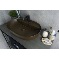 Донный клапан для раковины Gid Minucia Br100 74406K, без перелива, Clik-Clak, коричневый матовый