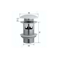 Донный клапан для раковины Gid Minucia Blm100-1 74407K, с переливом, Clik-Clak, черный матовый