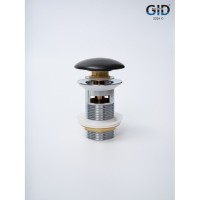 Донный клапан для раковины Gid Minucia Blm100-1 74407K, с переливом, Clik-Clak, черный матовый