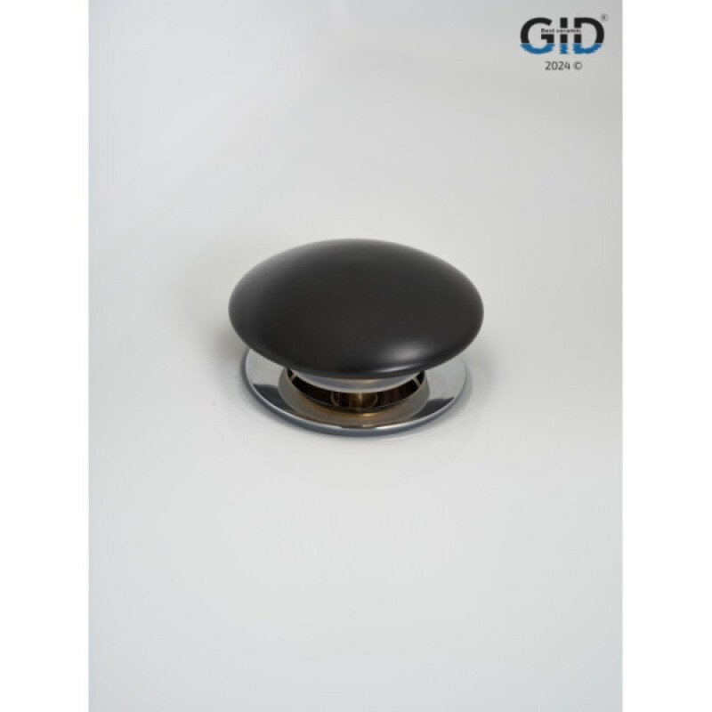 Донный клапан для раковины Gid Minucia Blm100-1 74407K, с переливом, Clik-Clak, черный матовый