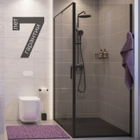 Душевой уголок WasserKRAFT Elbe 74P10, 120 х 100 см, стекло прозрачное, профиль черный матовый