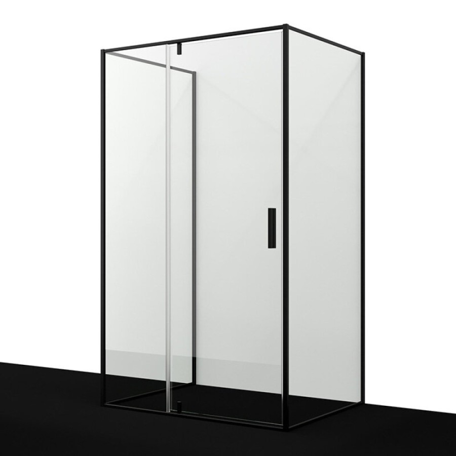 Душевой уголок WasserKRAFT 74P21, 120 х 90 см, профиль черный, стекла прозрачные