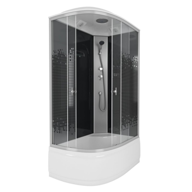 Душевая кабина Niagara Eco NG- 7510-14 BLACK L/R, 120 x 80 см, стекло мозаика