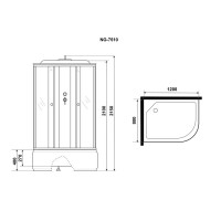 Душевая кабина Niagara Eco NG- 7510-14 BLACK L/R, 120 x 80 см, стекло мозаика