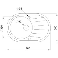 Кухонная мойка Granula ST-7601 7601wh, арктик